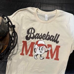 Bella Canvas Cream Baseball Mom Tee